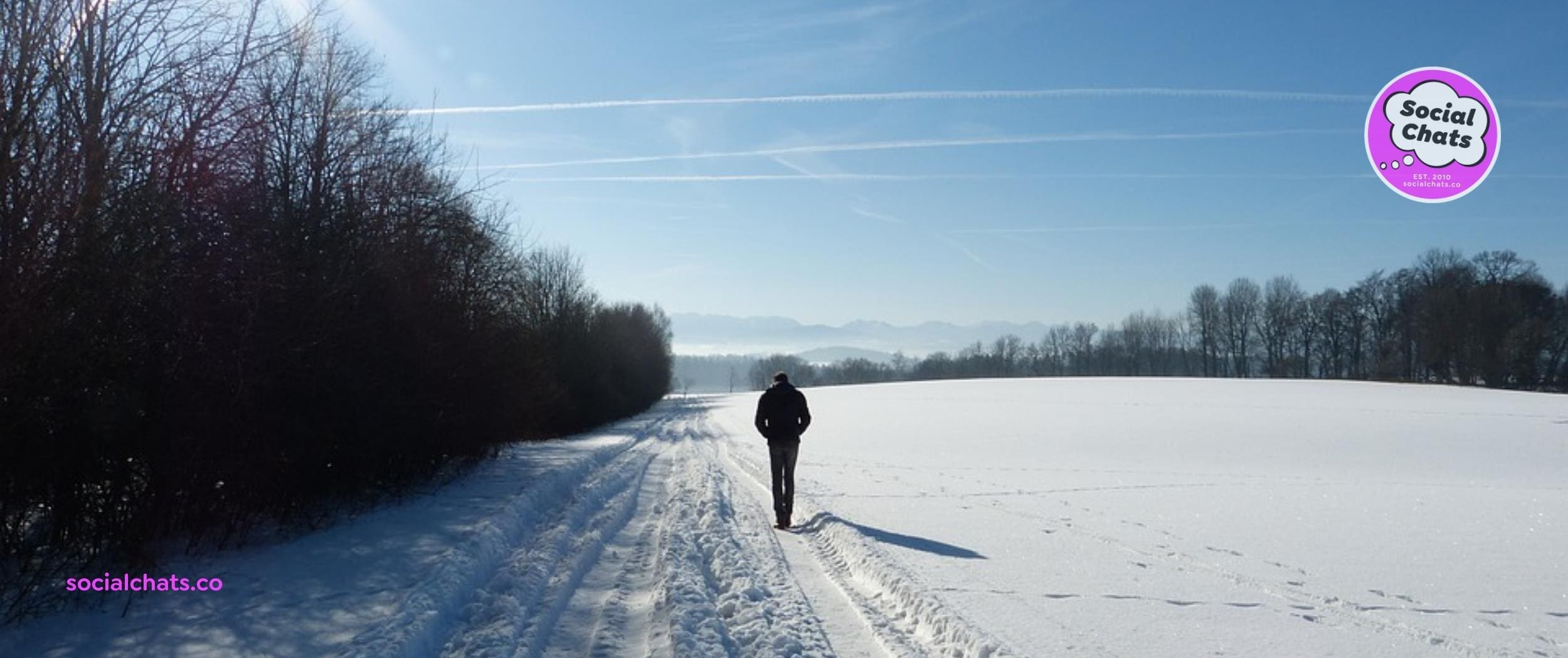 Man walking in the snow.